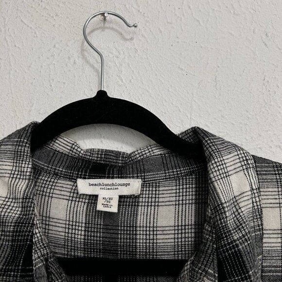 BeachLunchLounge Josepphine Smocked Babydoll Plaid Long Sleeve Dress Cotton XL - Picture 6 of 11